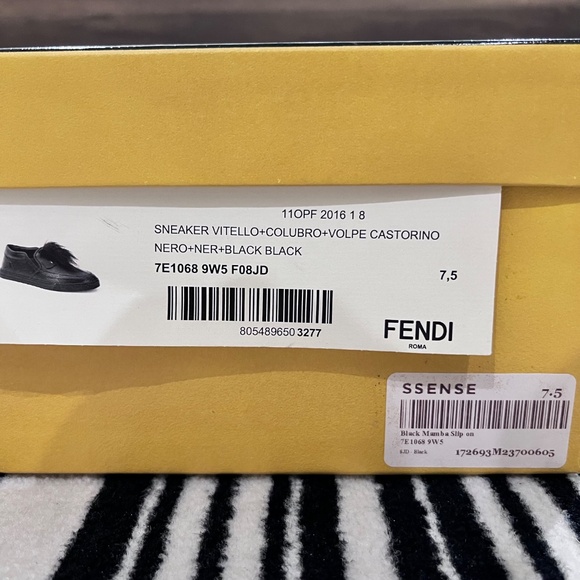 Fendi Bag Bug With 100% Real Nutria Silver Fox Fur Slip-On Leather Shoes main image 10